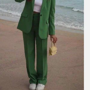 NWT Zara francoise pants green